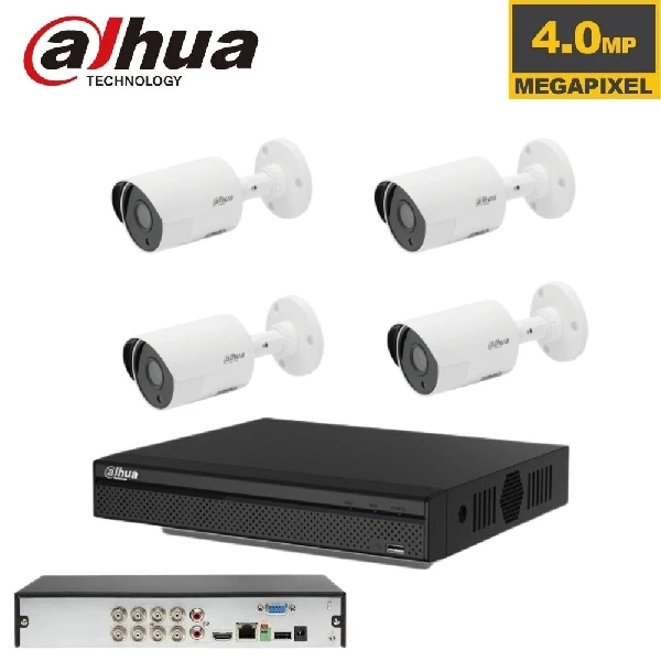 מערכת אבטחה חבילות מצלמות אנלוגיות דאווה Dahua + 4 מצלמות 4MP